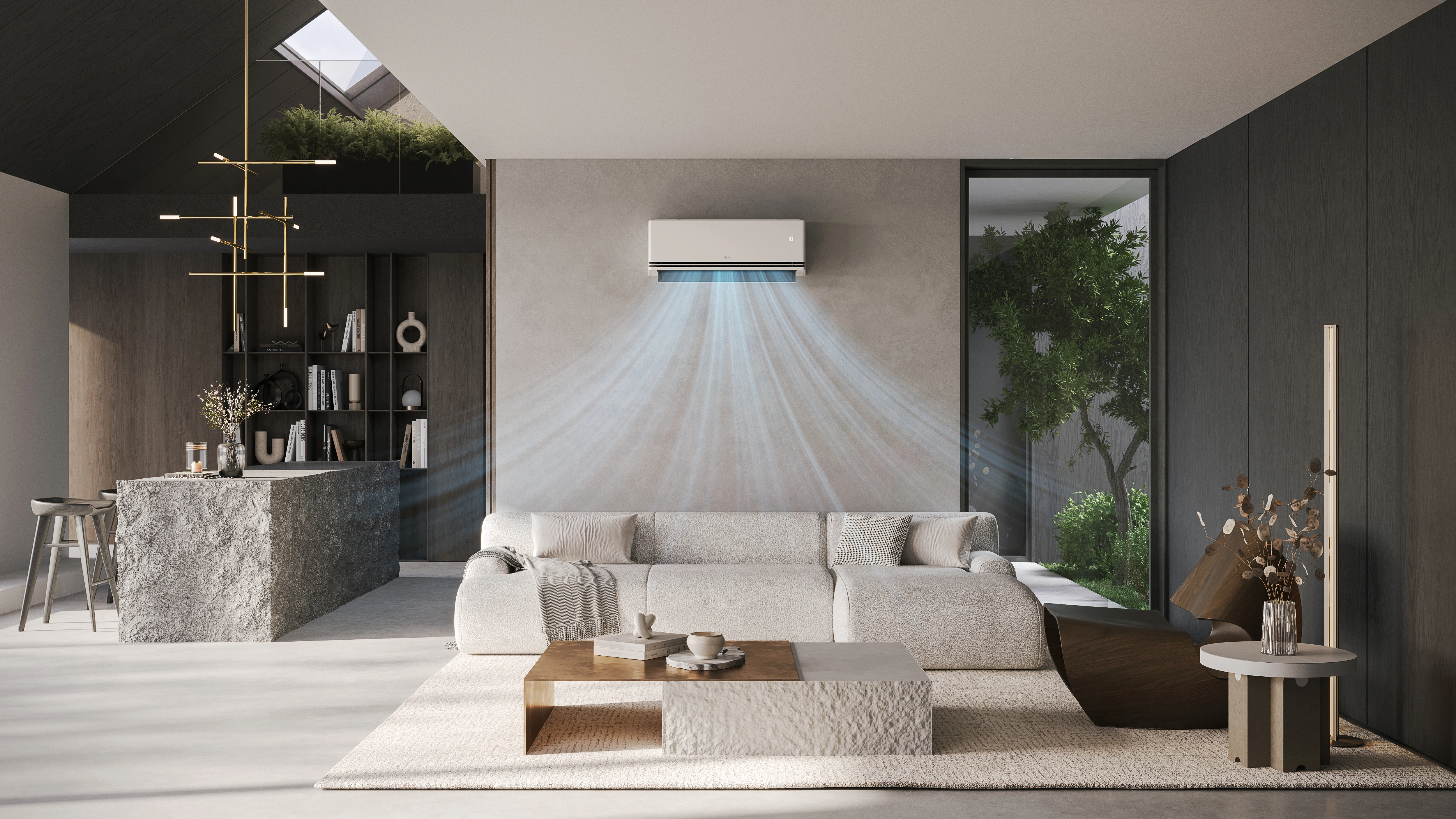 Airco binnenunit met wind effect